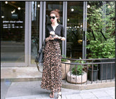 Sexy Leopard Pleated Slim Skirt